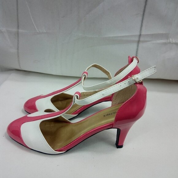 EY Especially Yours Pink & White Patent Heels - Picture 3 of 11